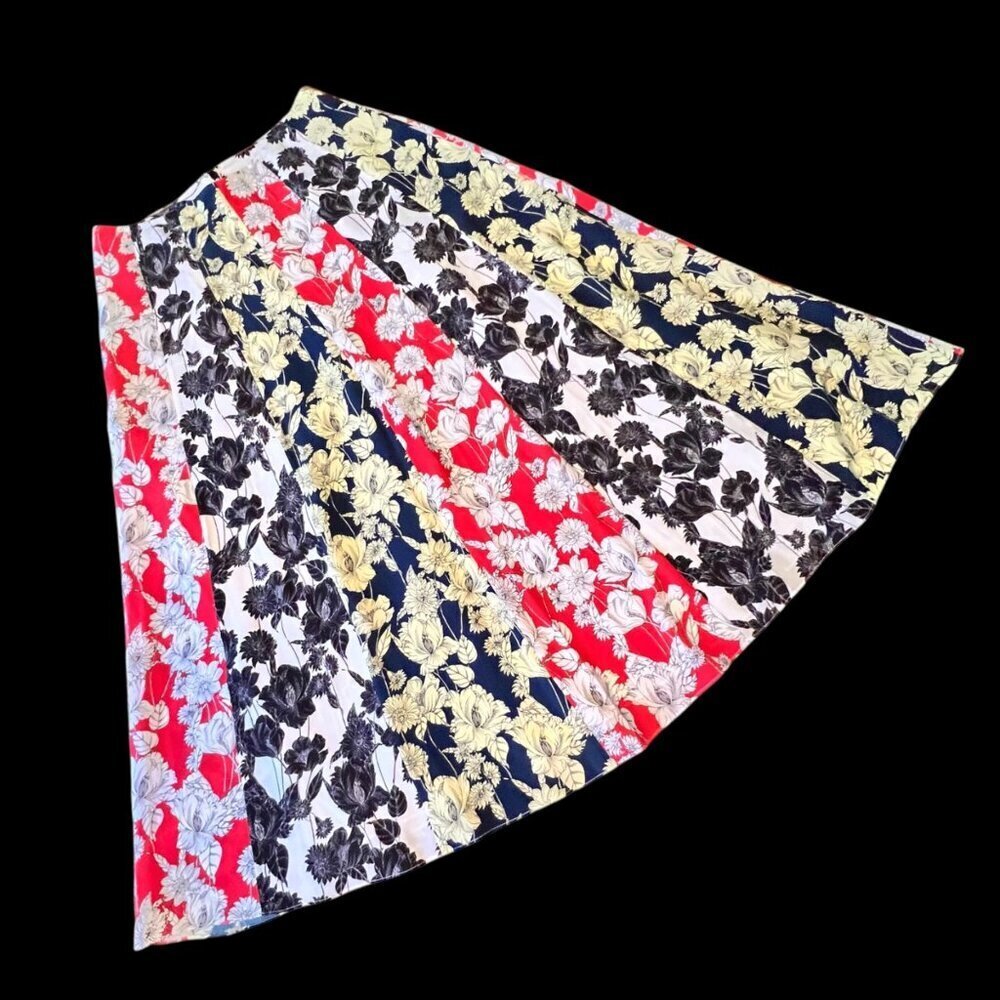 Jason Wu Floral Print Silk A-Line Skirt Sz 2 Multicolor